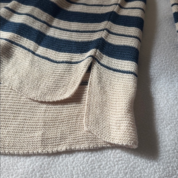 M.M. LaFleur The Samara Sweater - navy/cream Knit Linen size L - Picture 13 of 15